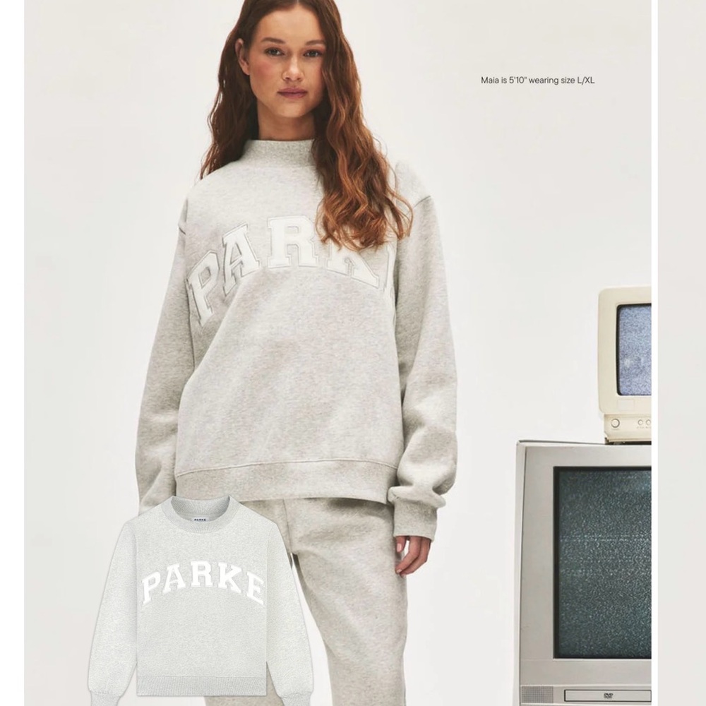 Parke Women's Varsity Mockneck Heather Gray Logo Sweatshirt